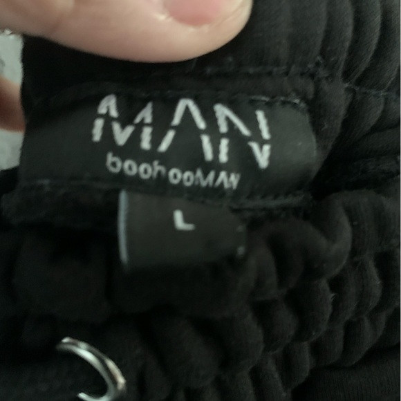 Boohoo Man Large Black Joggers with White and Gray Accent Stars, NWOT - Picture 4 of 4